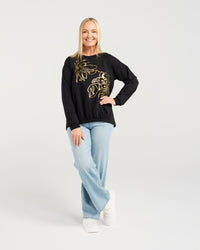 Marissa Jumper - Black - ZAFINA Top NZ LUMA