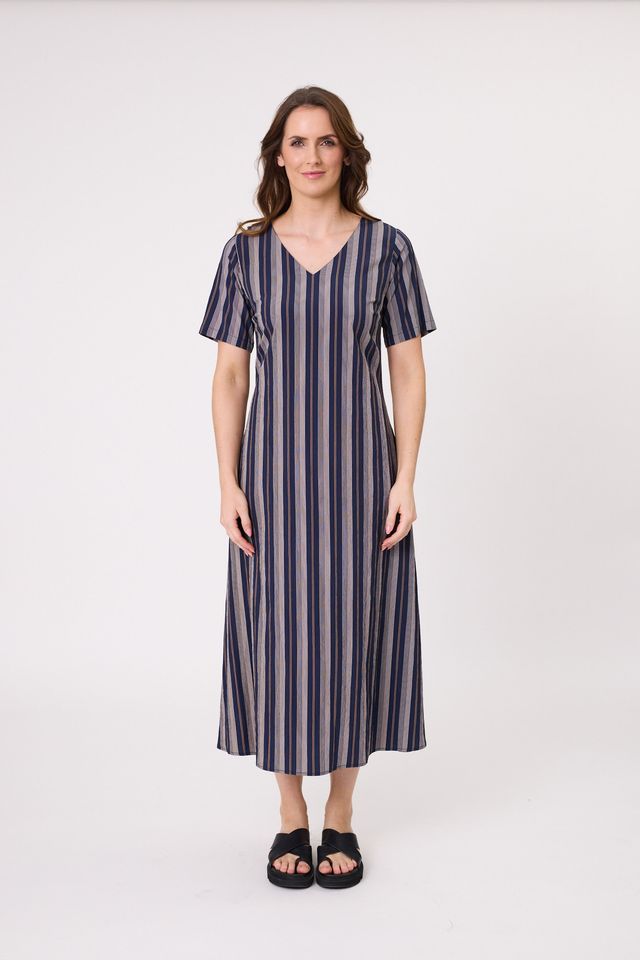 Marta Dress - Navy Stripe - LEMON TREE Dress NZ LUMA