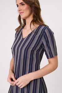 Marta Dress - Navy Stripe - LEMON TREE Dress NZ LUMA