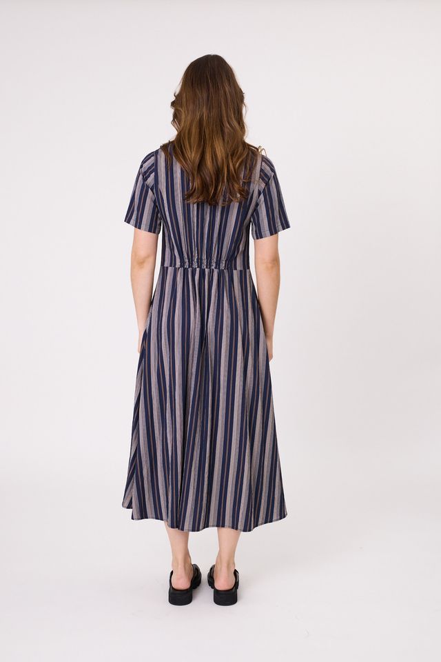 Marta Dress - Navy Stripe - LEMON TREE Dress NZ LUMA
