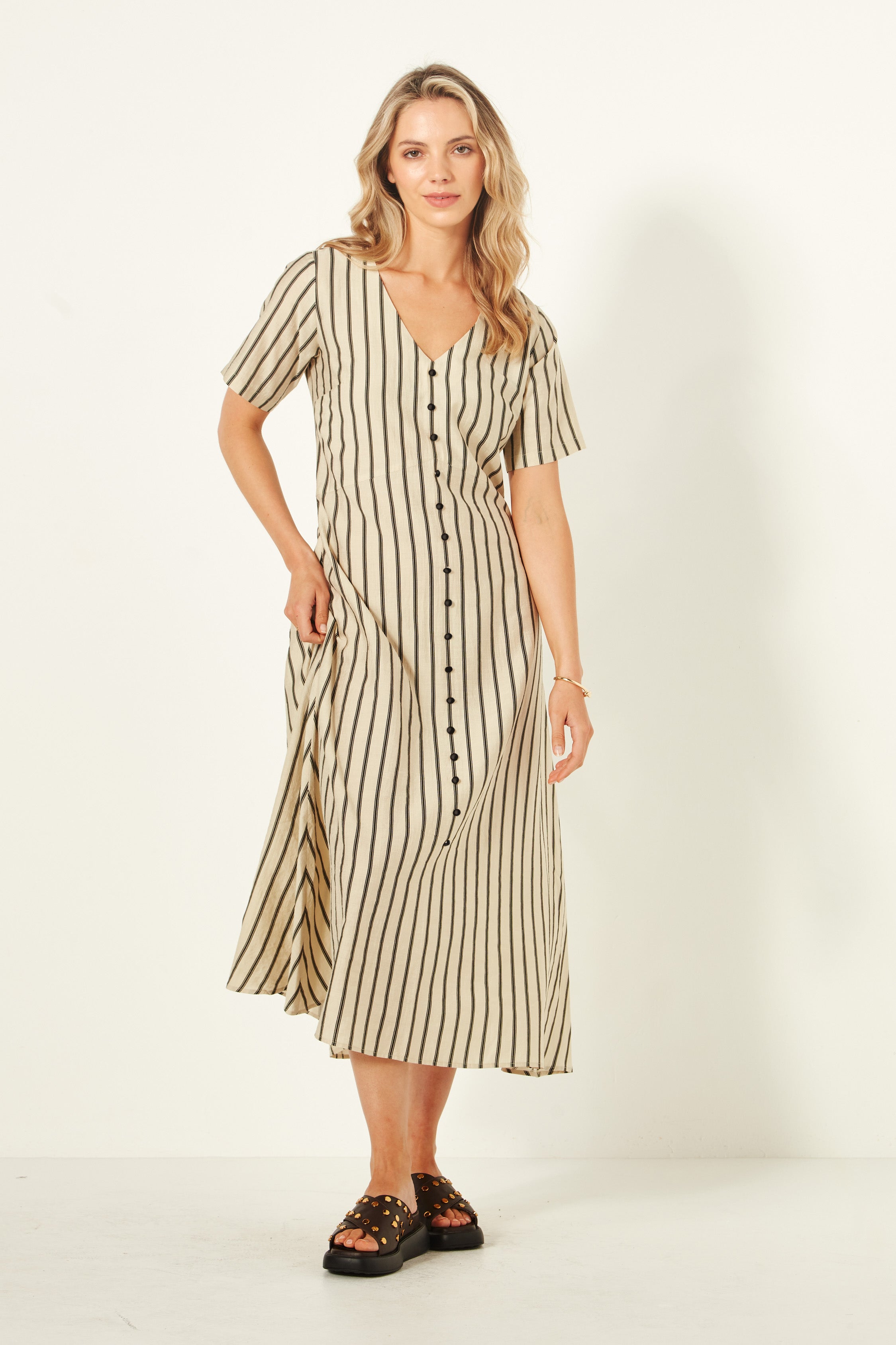 Marta Dress - Sand - LEMON TREE Dress NZ LUMA