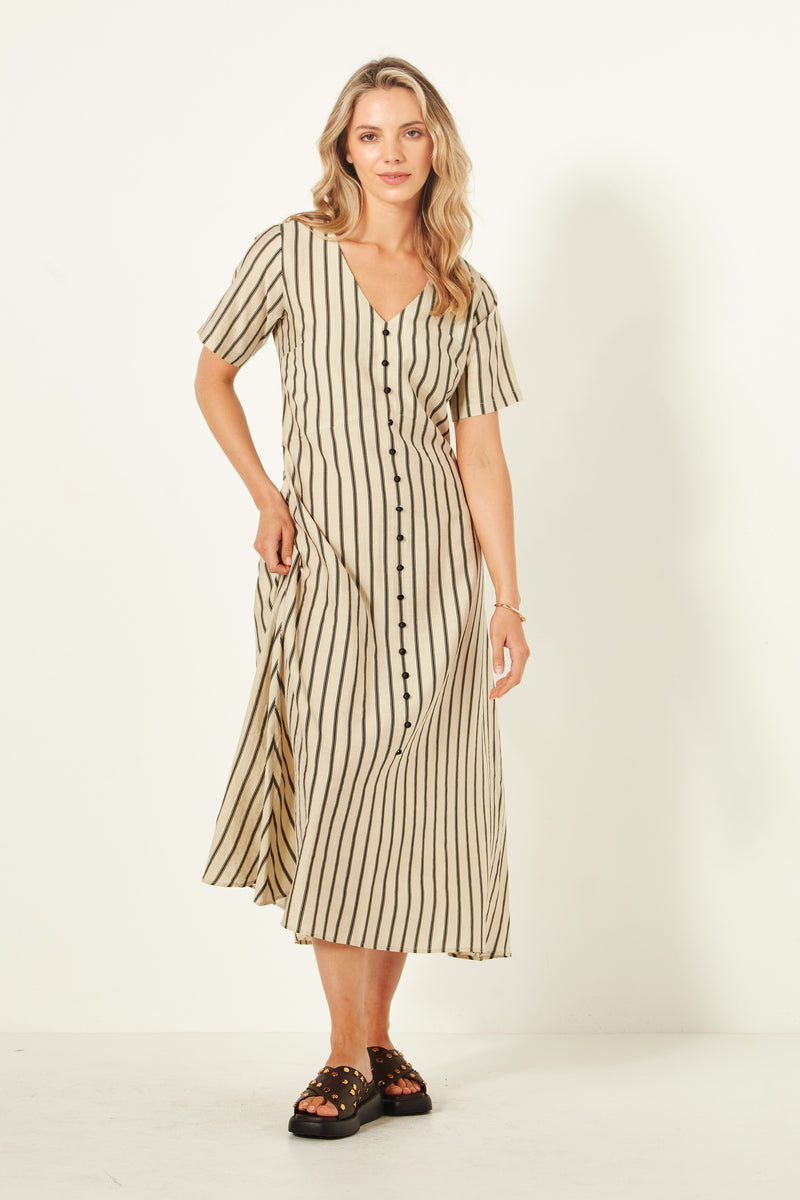 Marta Dress - Sand - LEMON TREE Dress NZ LUMA