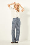 Martina Pant - Blue Tile Print - LEMON TREE Pant 16 10 12 8 18 20 14 NZ LUMA