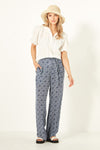 Martina Pant - Blue Tile Print - LEMON TREE Pant NZ LUMA