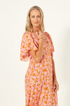 Mavis Dress - Tulips - LEMON TREE Dress Orange 12 16 18 8 10 14 NZ LUMA