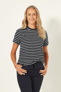 Mia Top - Navy Stripe - LEMON TREE Top S M XXL XL L NZ LUMA