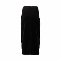 Mid Length Cord Skirt w Front Panel Seams - VASSALLI Skirt NZ LUMA