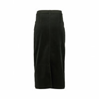 Mid Length Cord Skirt w Front Panel Seams - VASSALLI Skirt NZ LUMA