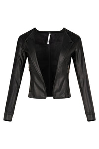 Mika Faux Leather Jacket Black - LEMON TREE Jacket NZ LUMA