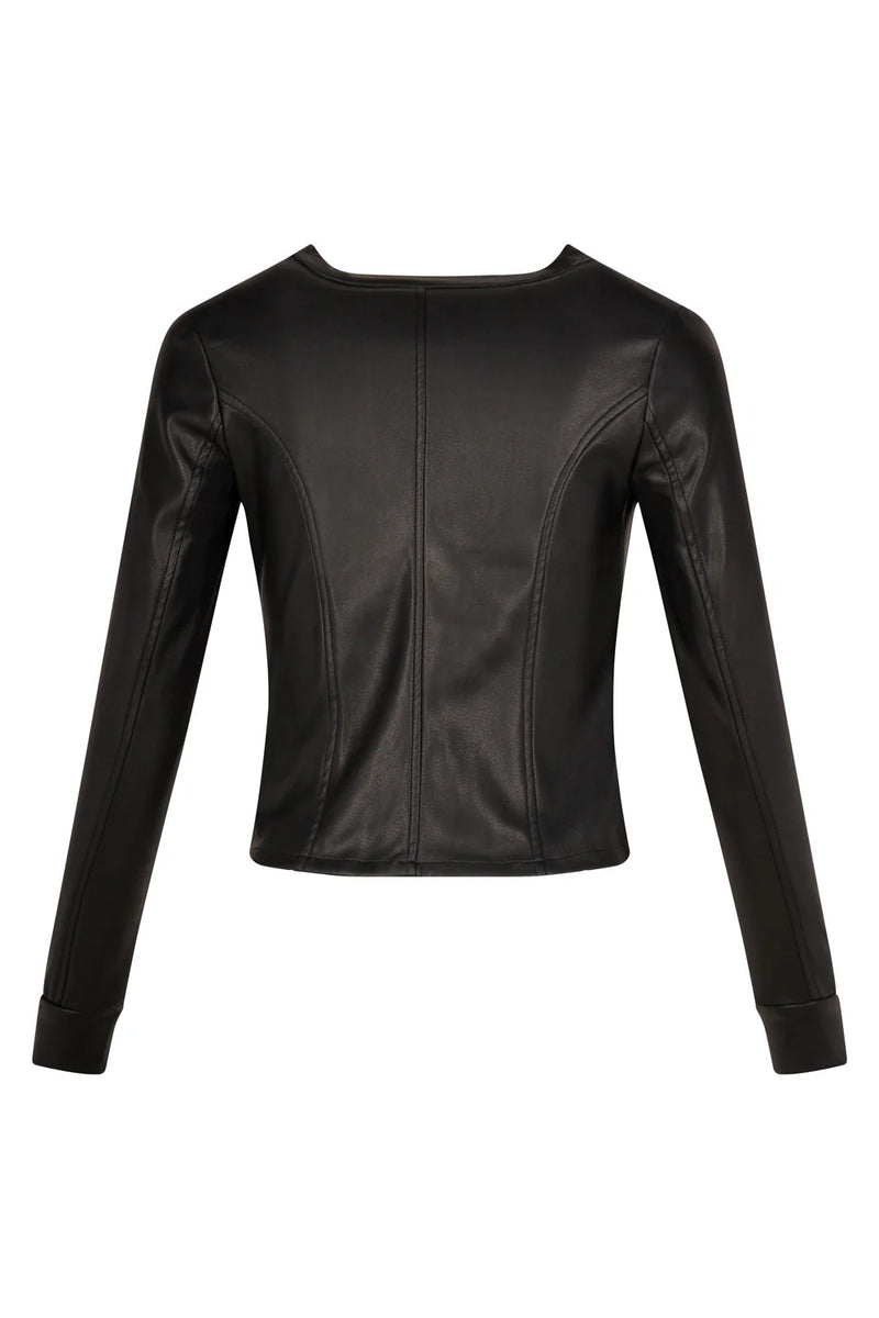 Mika Faux Leather Jacket Black - LEMON TREE Jacket NZ LUMA