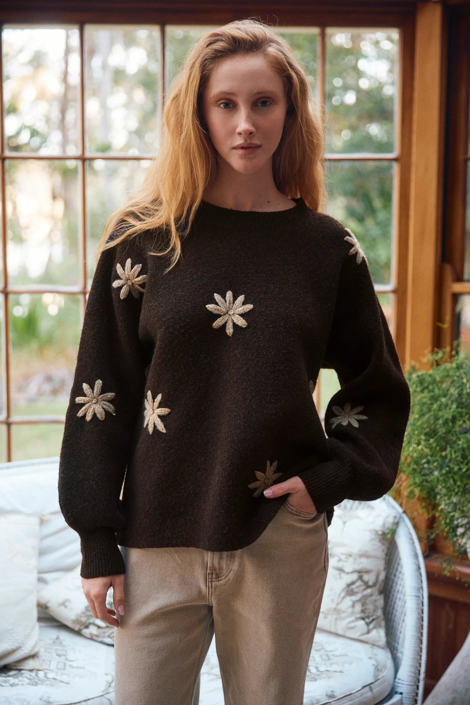 Miru Stitch Flower Jumper - ISLE OF MINE
