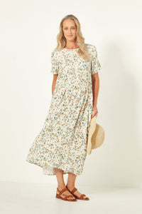 Monroe Dress - Botanical Print - LEMON TREE Dress 16 18 10 14 8 12 20 NZ LUMA