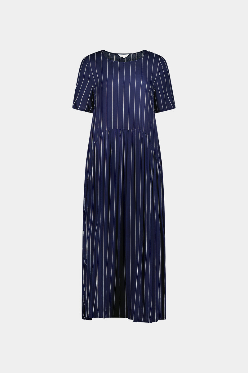 Monroe Dress - Navy Stripe - LEMON TREE Dress NZ LUMA