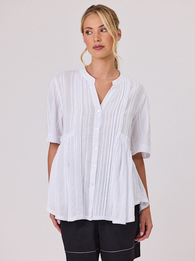 NAVY & CO  -  Daisy Girl Shirt - White