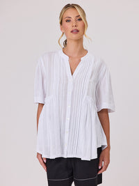NAVY & CO  -  Daisy Girl Shirt - White