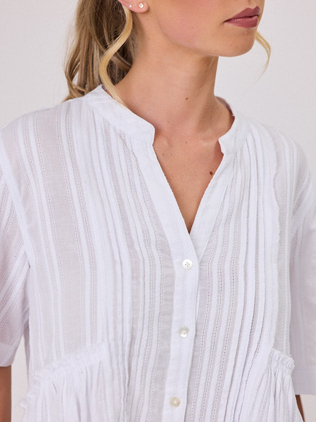 NAVY & CO  -  Daisy Girl Shirt - White