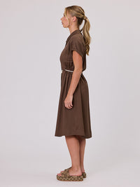 NAVY & CO - Rope Belt Dress - Latte Dress NZ LUMA