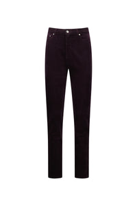 Narrow Leg F/L Pinwale Cord Pant w Fly - Mulberry - VASSALLI Pant NZ LUMA