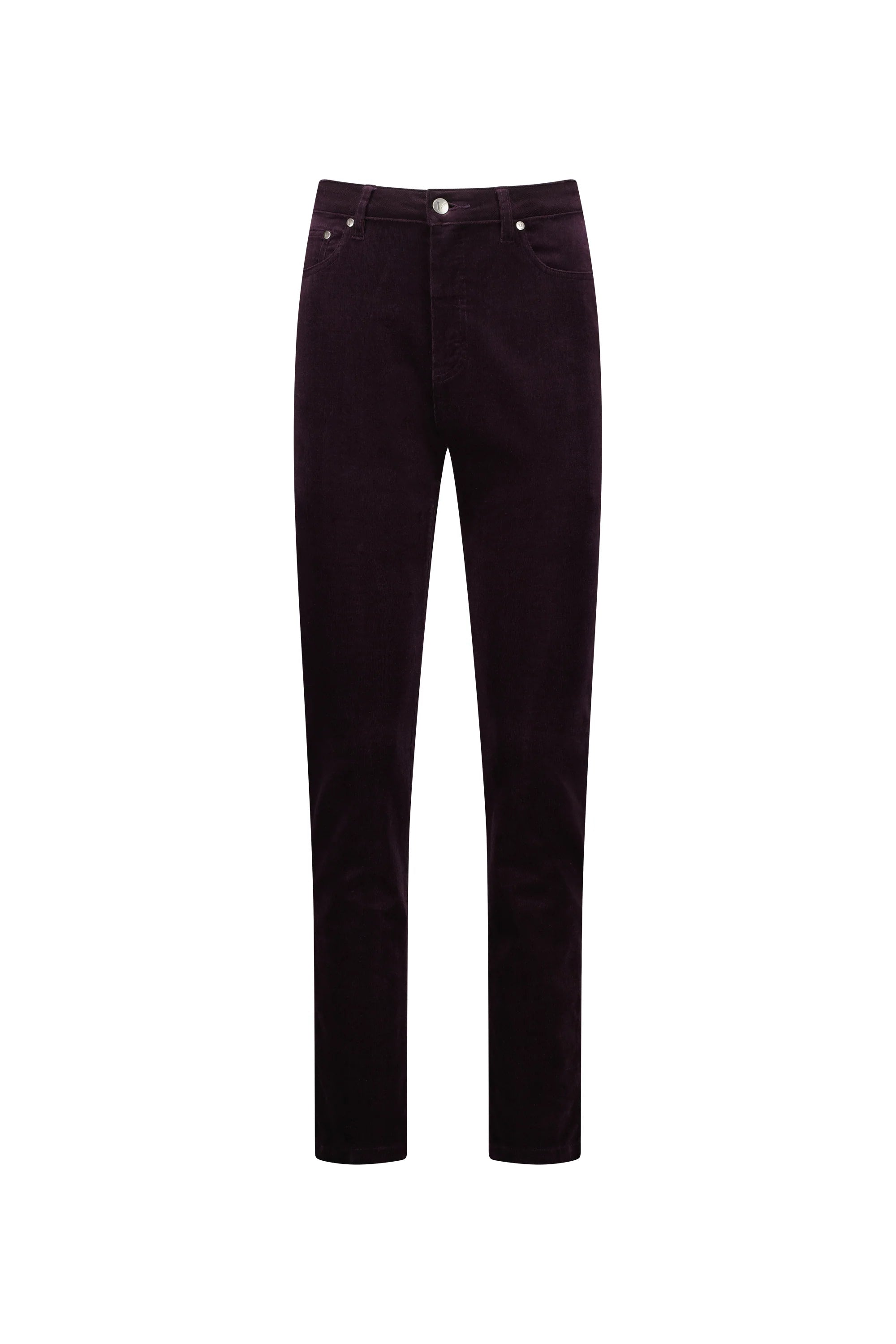 Narrow Leg F/L Pinwale Cord Pant w Fly - Mulberry - VASSALLI Pant NZ LUMA