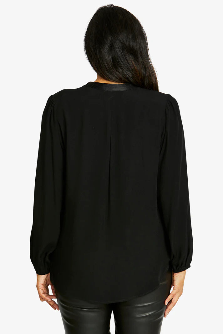 Nickie Long Sleeve Top -Black - PING PONG Top NZ LUMA