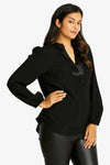 Nickie Long Sleeve Top -Black - PING PONG Top NZ LUMA