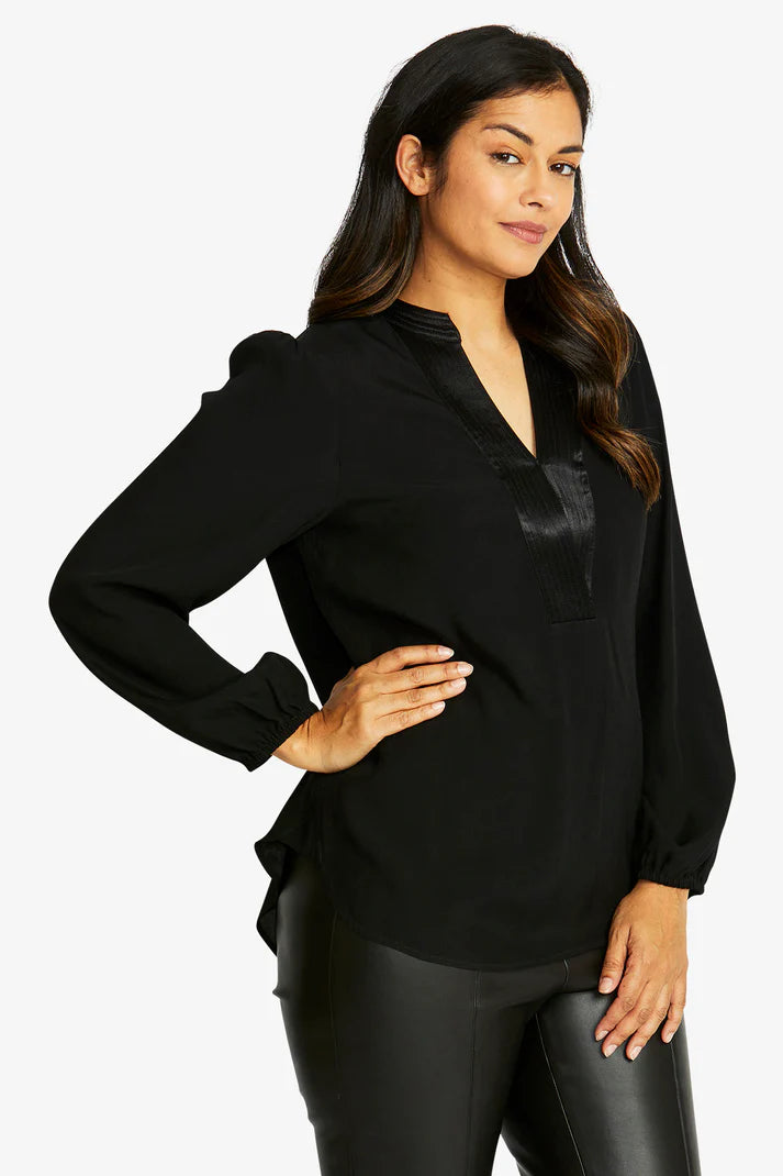 Nickie Long Sleeve Top -Black - PING PONG Top NZ LUMA