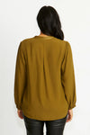 Nickie Long Sleeve Top - Khaki - PING PONG Top NZ LUMA