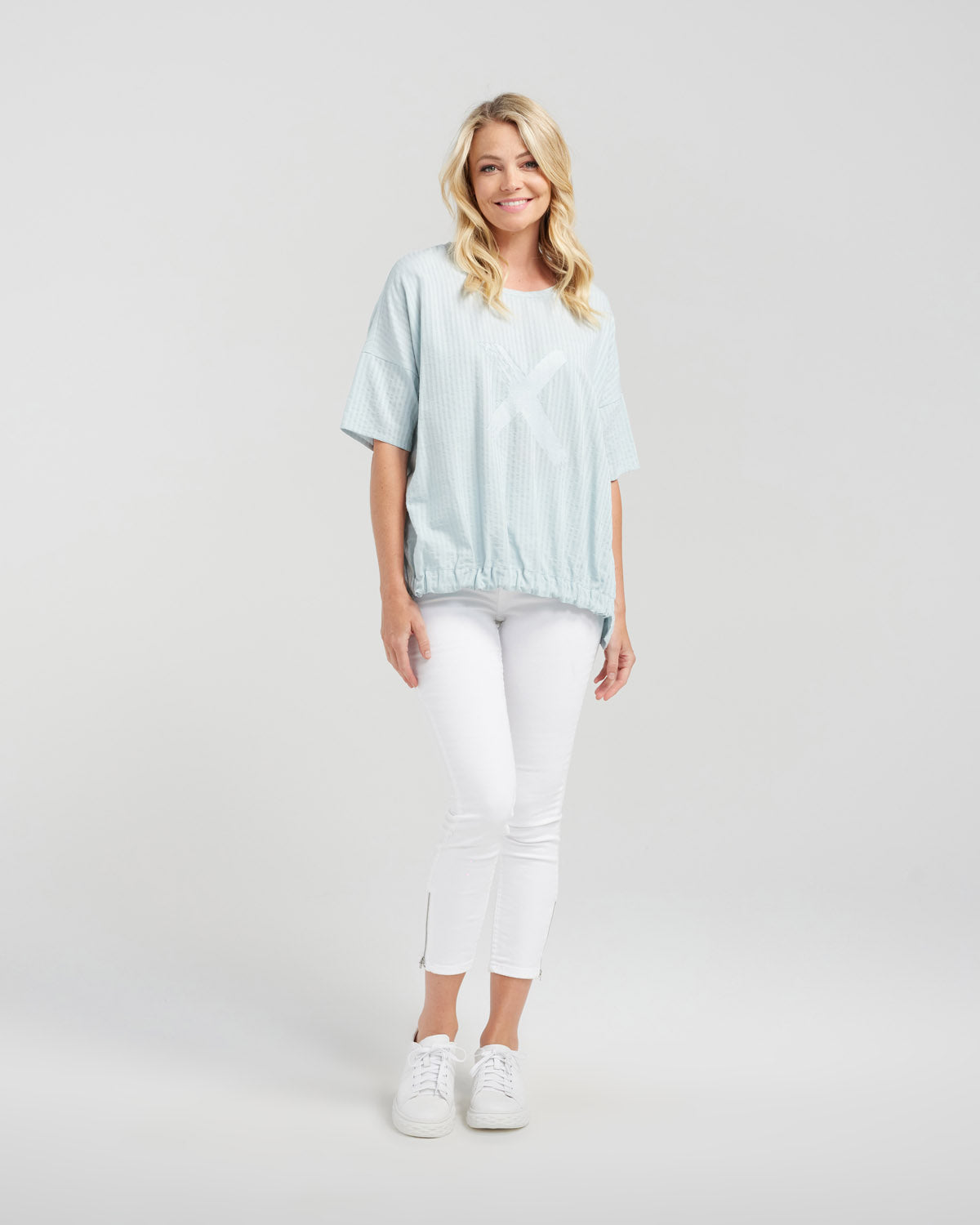 Nikita Top - Pastel Teal Stripe - SEDUCE Top 10 20 8 18 14 12 16 NZ LUMA