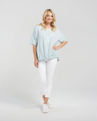 Nikita Top - Pastel Teal Stripe - SEDUCE Top NZ LUMA