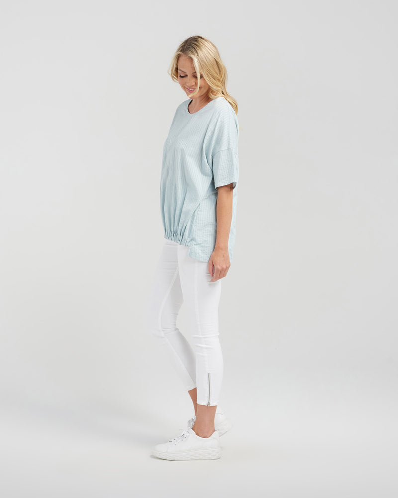 Nikita Top - Pastel Teal Stripe - SEDUCE Top NZ LUMA