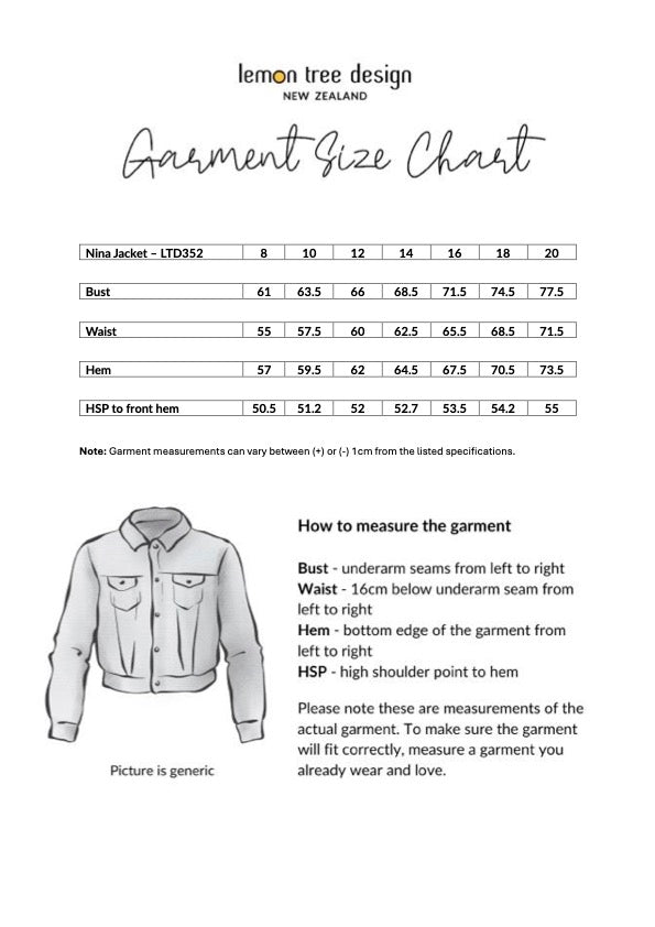 Nina Jacket - Black Denim - LEMON TREE Jacket NZ LUMA