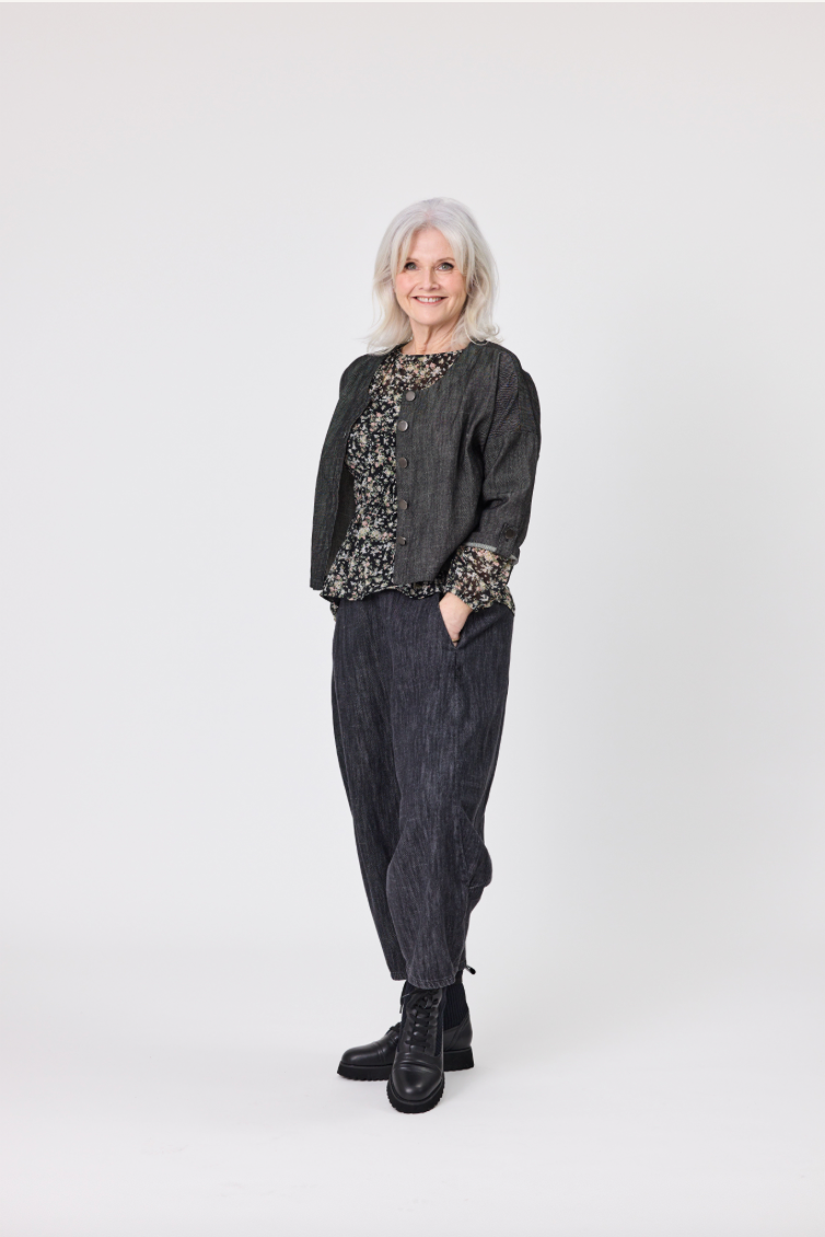 Nina Jacket - Black Denim - LEMON TREE Jacket NZ LUMA