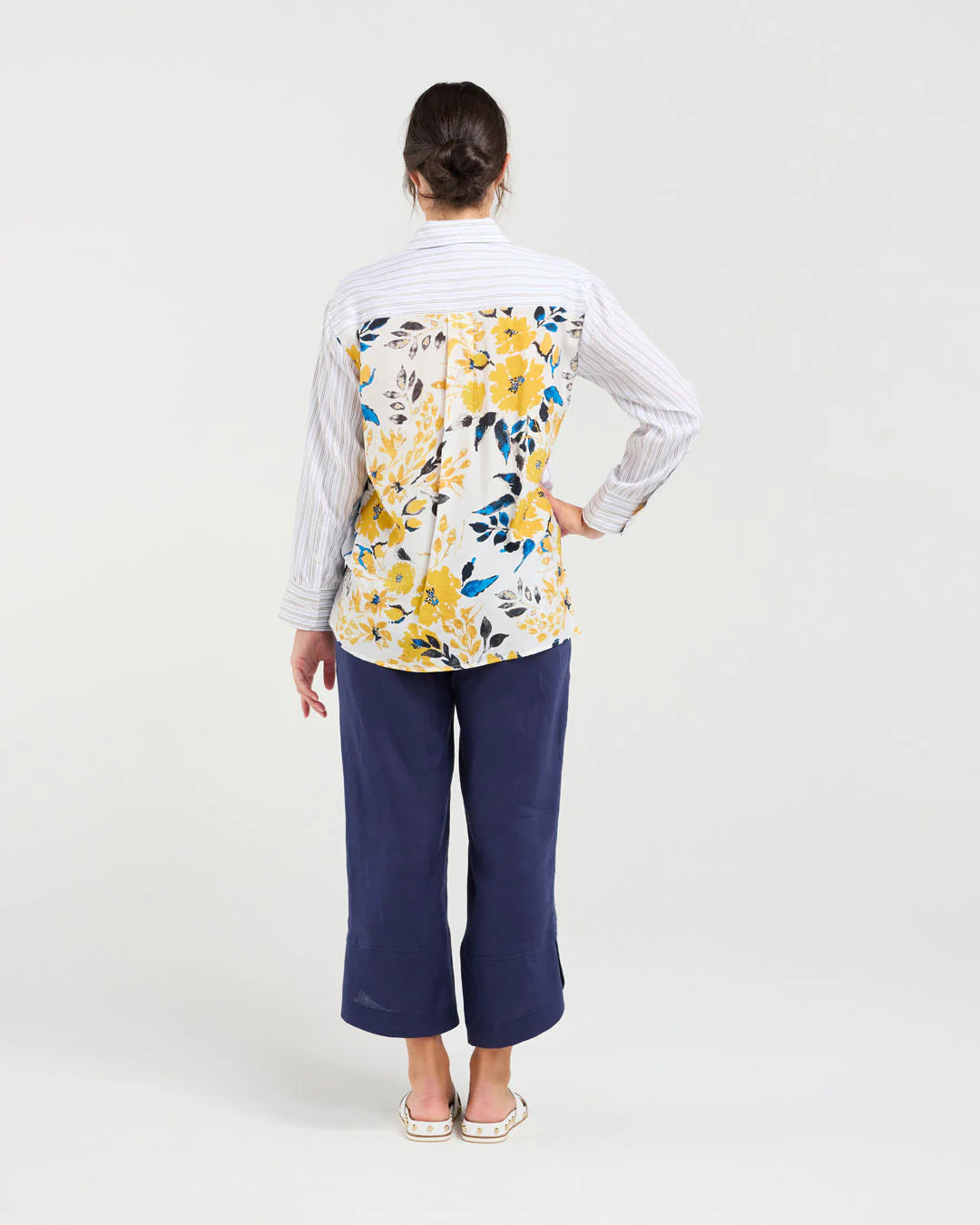 Nina Print Back Shirt  - BLACKSTONE