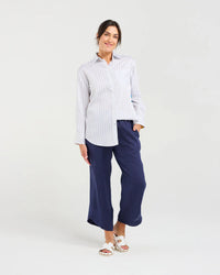 Nina Print Back Shirt  - BLACKSTONE