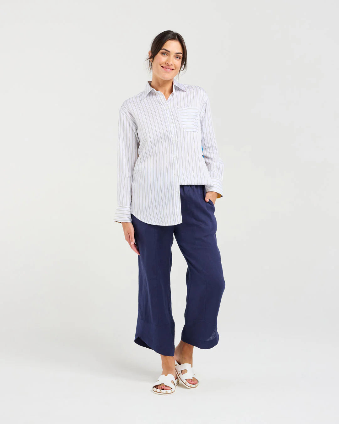 Nina Print Back Shirt  - BLACKSTONE
