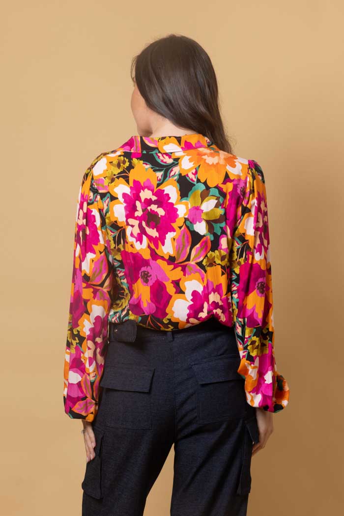 Nova Shirt - Orange Floral - CHARLO