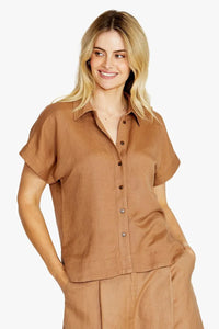 PING PONG - Remi Slouchy Cropped Shirt TOPS NZ LUMA