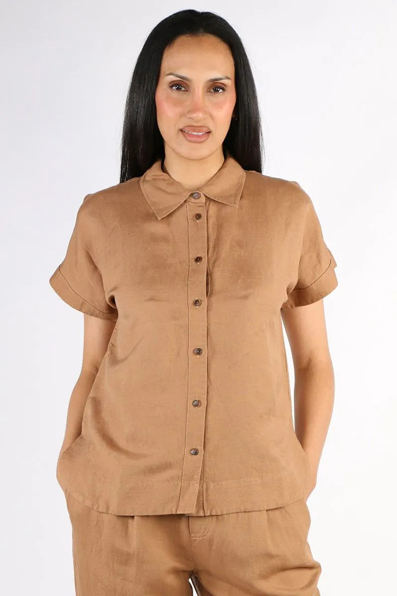 PING PONG - Remi Slouchy Cropped Shirt TOPS NZ LUMA