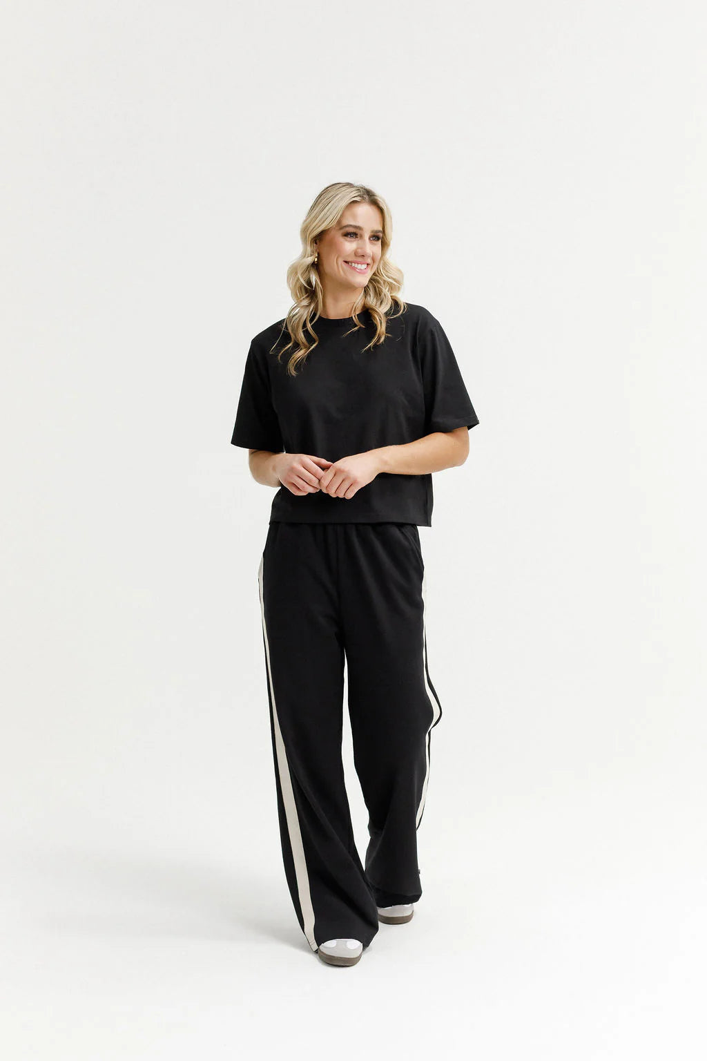 Palazzo Pants - Black & Sand - HOME LEE Pant NZ LUMA