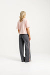 Palazzo Pants - Graphite w Blossom Tape -HOME LEE Pant NZ LUMA