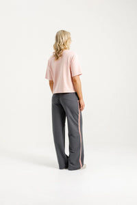 Palazzo Pants - Graphite w Blossom Tape -HOME LEE Pant NZ LUMA