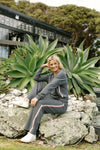 Palazzo Pants - Graphite w Blossom Tape -HOME LEE Pant NZ LUMA