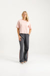 Palazzo Pants - Graphite w Blossom Tape -HOME LEE Pant NZ LUMA