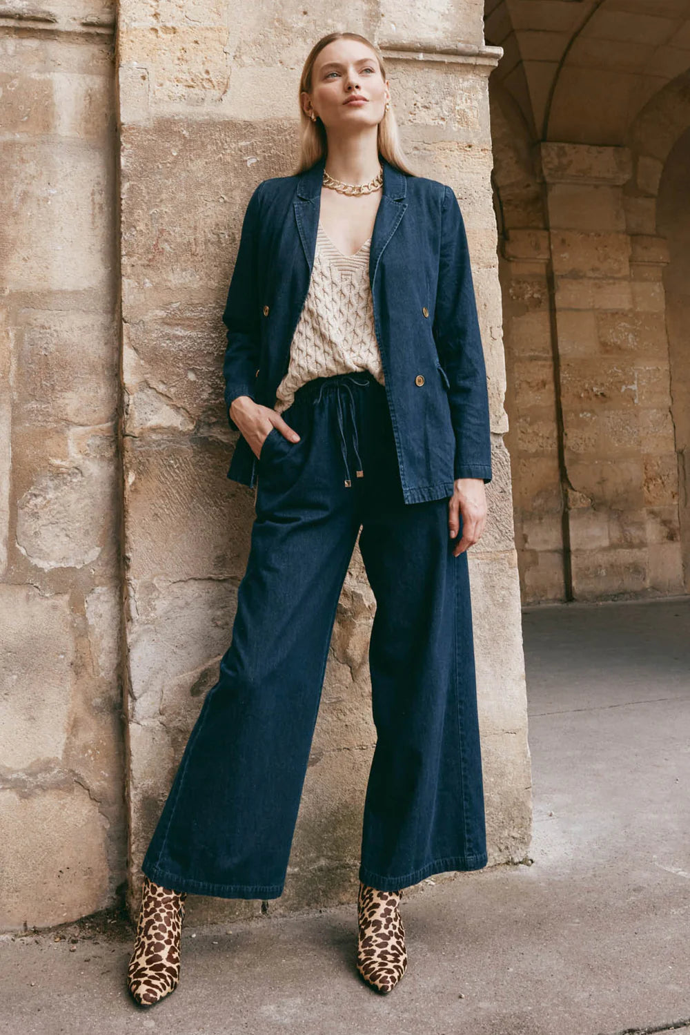 Pepi Wide Denim Pant - Oxford - EB&IVE Pant NZ LUMA