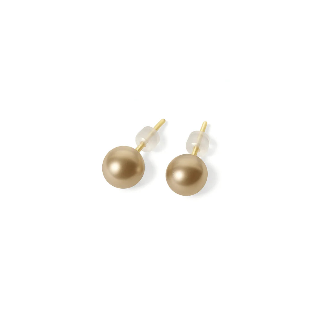Perle Champagne Regular 10mm Glass Pearl Studs - FABULEUX VOUS Accessories NZ LUMA