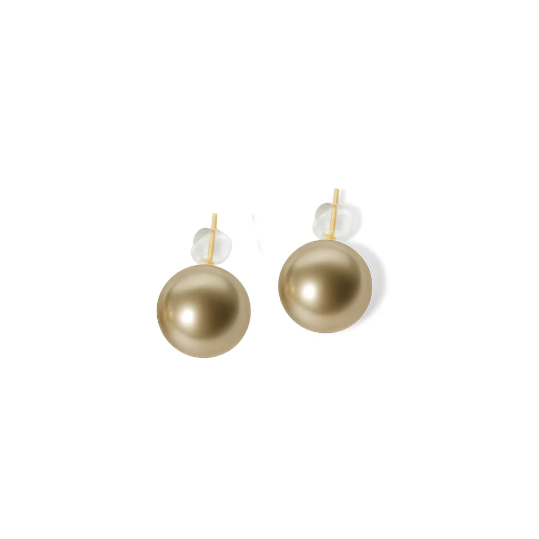 Perle Champagne Regular 12mm Glass Pearl Studs - FABULEUX VOUS Accessories NZ LUMA