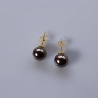 Perle Mocha Regular 10mm Glass Pearl Studs - FABULEUX VOUS Accessories NZ LUMA