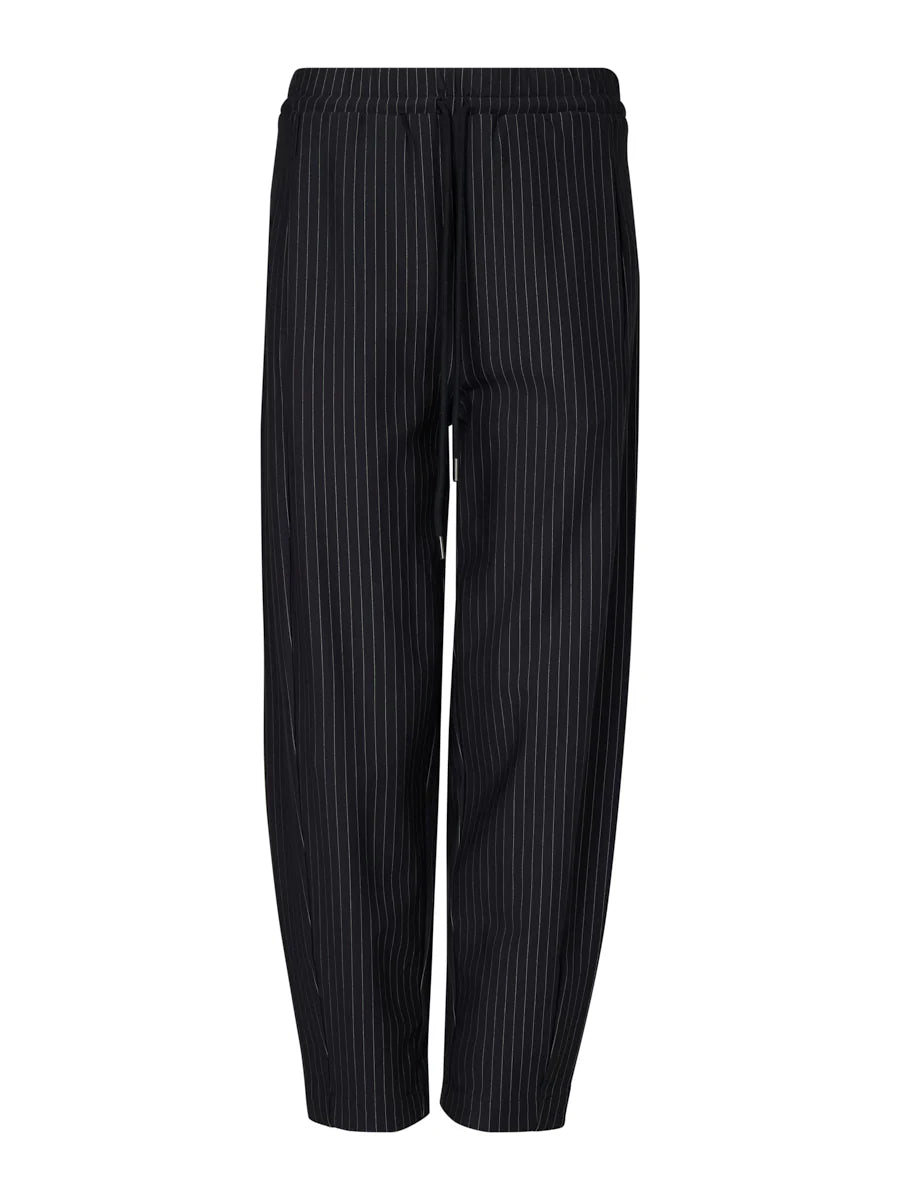 Pinstripe Ponte Barrel Pant - Navy/White - MARCO POLO Pant NZ LUMA