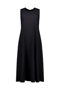 Plain Long Sleeveless Dress - Black - VASSALLI Dress NZ LUMA