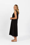 Plain Long Sleeveless Dress - Black - VASSALLI Dress NZ LUMA